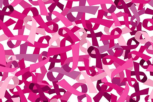 Illustration of pink ribbons